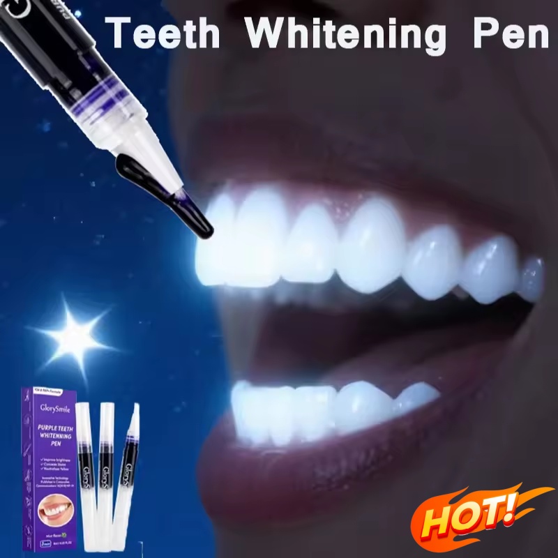 Teeth Whitening Gel Pen - Magische Paarse Tandenbleekpen Verfrissende Adem Vlekverwijdering