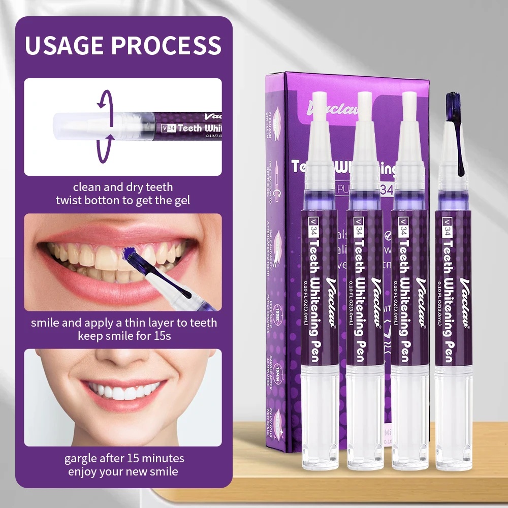 Vaclav V34 Paarse tandenbleekg - Teeth Whitening App recensie en prijs